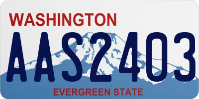WA license plate AAS2403