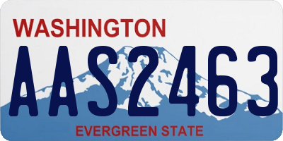 WA license plate AAS2463