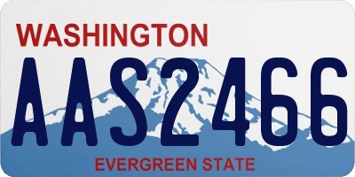 WA license plate AAS2466