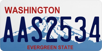 WA license plate AAS2534