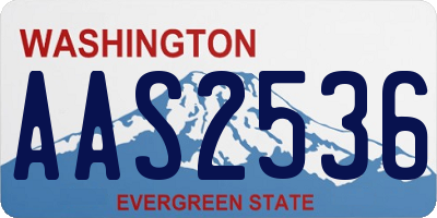 WA license plate AAS2536