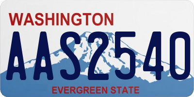 WA license plate AAS2540