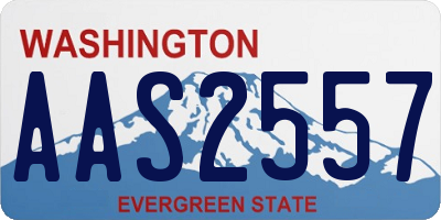 WA license plate AAS2557