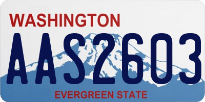 WA license plate AAS2603