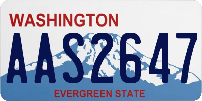 WA license plate AAS2647