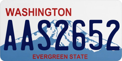 WA license plate AAS2652