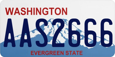 WA license plate AAS2666