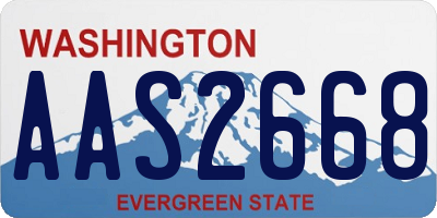 WA license plate AAS2668