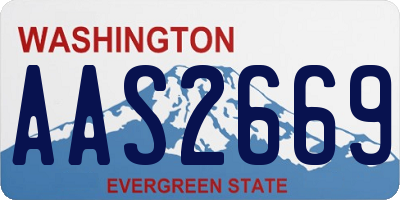 WA license plate AAS2669