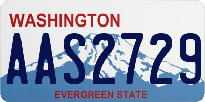 WA license plate AAS2729
