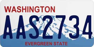 WA license plate AAS2734