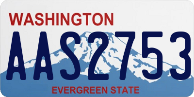 WA license plate AAS2753