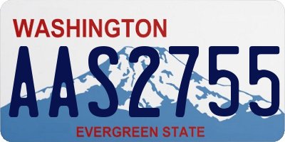 WA license plate AAS2755