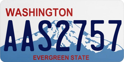 WA license plate AAS2757