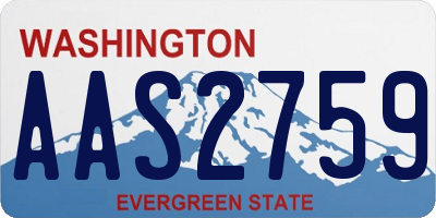 WA license plate AAS2759