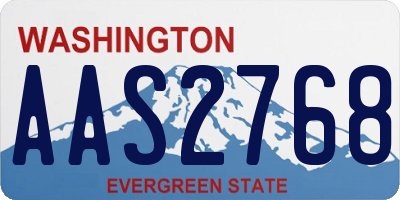 WA license plate AAS2768
