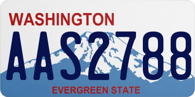 WA license plate AAS2788