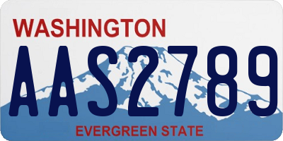 WA license plate AAS2789