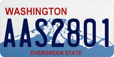 WA license plate AAS2801