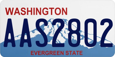 WA license plate AAS2802