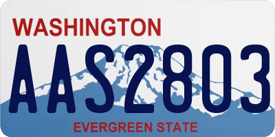 WA license plate AAS2803