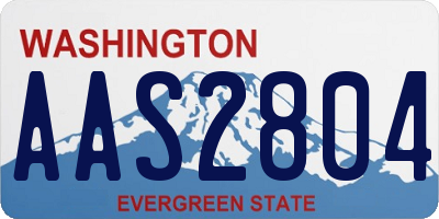 WA license plate AAS2804
