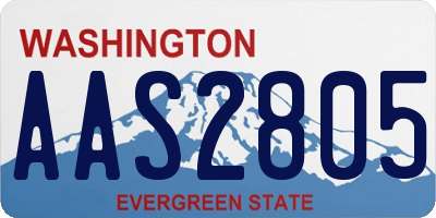 WA license plate AAS2805