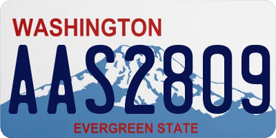 WA license plate AAS2809