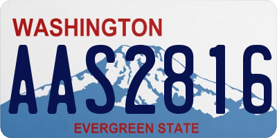 WA license plate AAS2816