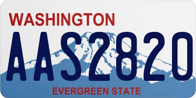 WA license plate AAS2820