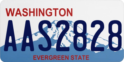 WA license plate AAS2828
