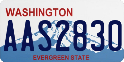 WA license plate AAS2830