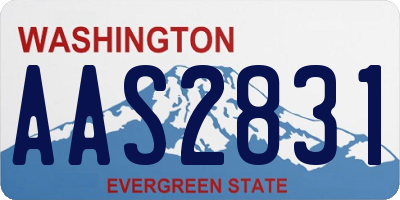 WA license plate AAS2831