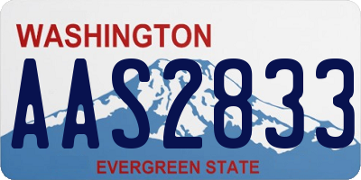 WA license plate AAS2833