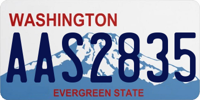 WA license plate AAS2835