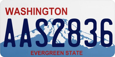 WA license plate AAS2836