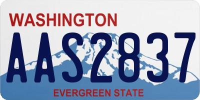 WA license plate AAS2837