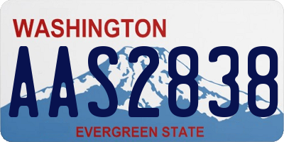 WA license plate AAS2838