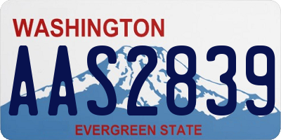 WA license plate AAS2839