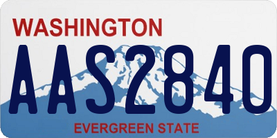 WA license plate AAS2840