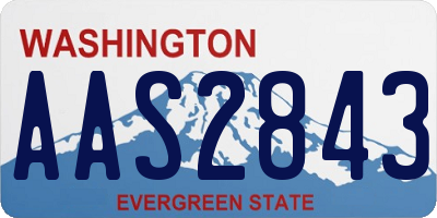 WA license plate AAS2843