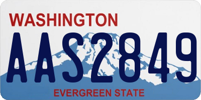 WA license plate AAS2849
