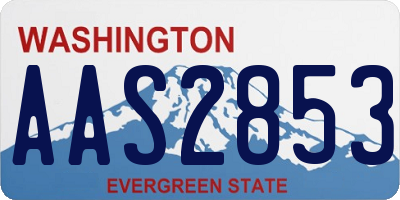WA license plate AAS2853