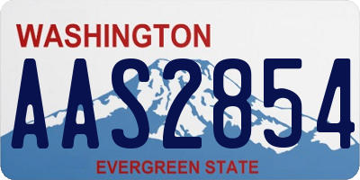 WA license plate AAS2854