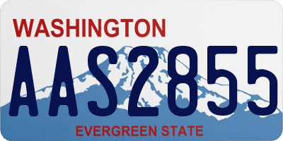 WA license plate AAS2855
