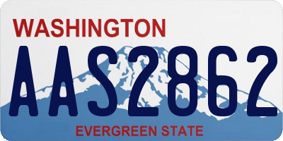 WA license plate AAS2862