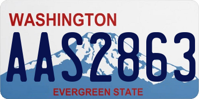 WA license plate AAS2863