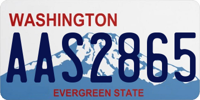 WA license plate AAS2865