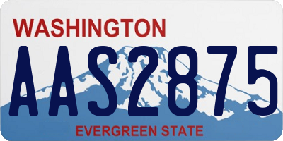 WA license plate AAS2875