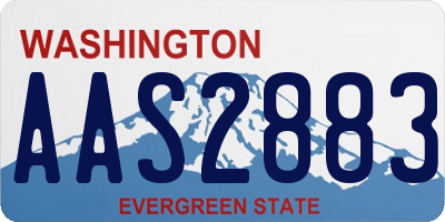 WA license plate AAS2883